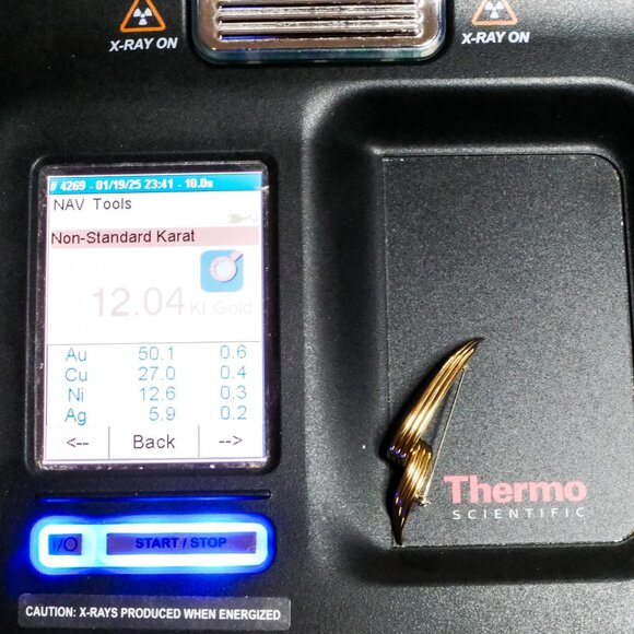 Vintage Krementz 12K Yellow Gold Swirl Brooch Pin - Picture 3 of 3